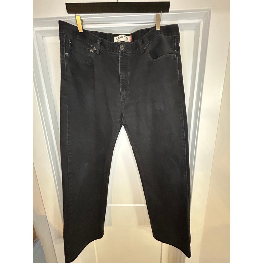 Levis 505 Mens Straight Fit Black Denim Jeans‎ 40x32 Grunge Skater Minimalist